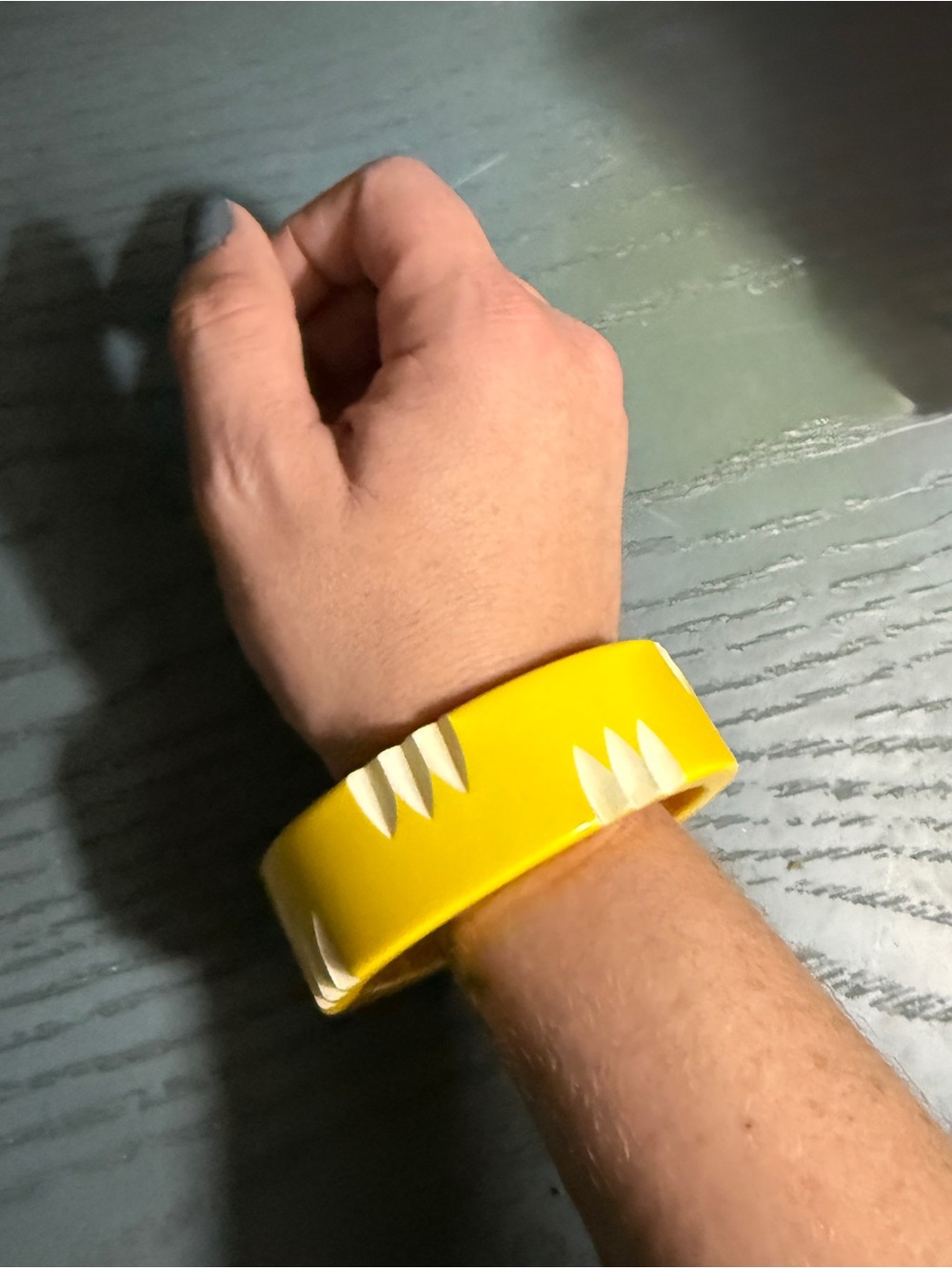 Yellow chunky vintage acrylic bangle
